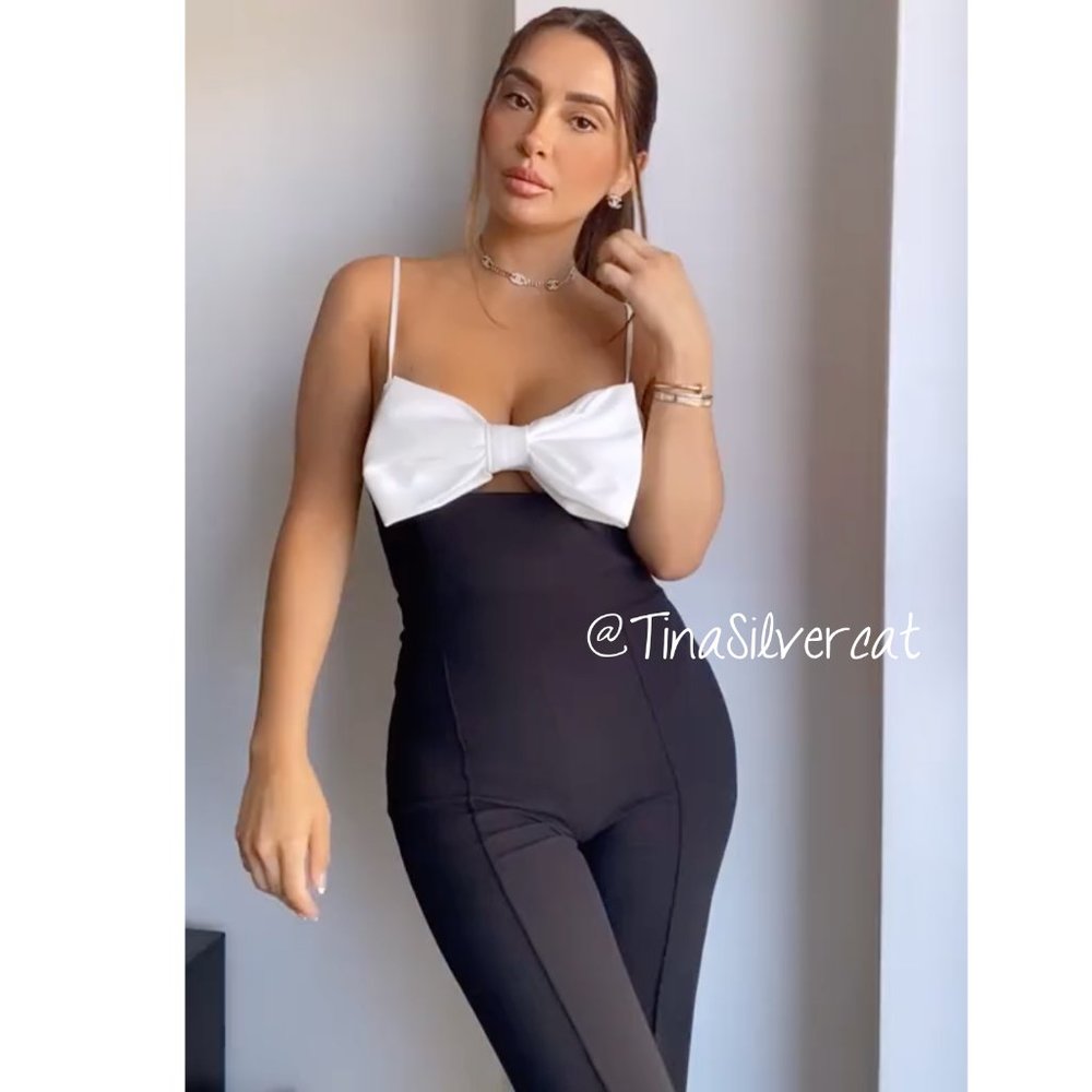 Zara Bow Bodysuit Black White BWT - Picture 11 of 17
